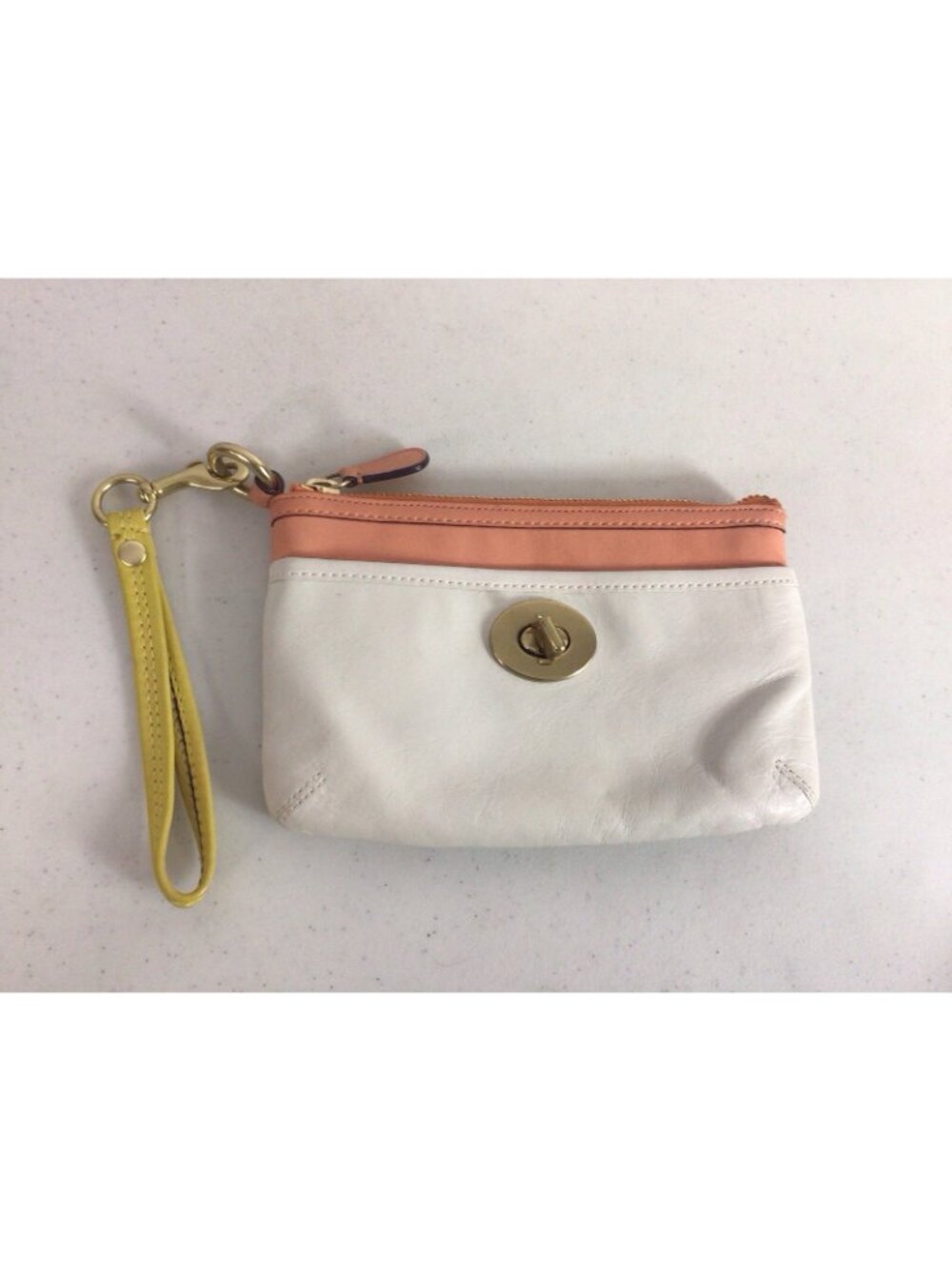 Coach Vintage Legacy Stripe Limited Large Wristlet Clutch Brass Rare - Picture 4 of 9